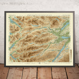 Alte OS-Karte von Zentral-Ross und Cromarty, Schottland von Bartholomew, 1901: Dingwall, Ullapool, Loch Maree, Ben Wyvis, Fluss Conon, Fannich-Berge 
