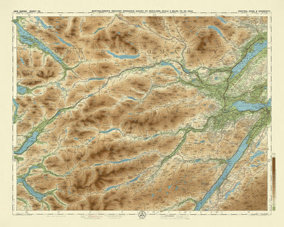 Old OS Map of Central Ross & Cromarty, Scotland by Bartholomew, 1901: Dingwall, Ullapool, Loch Maree, Ben Wyvis, River Conon, Fannich Mountains