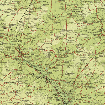 Ancienne carte OS du Suffolk, Angleterre par Bartholomew, 1901 : Ipswich, Lowestoft, rivière Orwell, château de Framlingham, Orford Ness, forêt de Thetford
