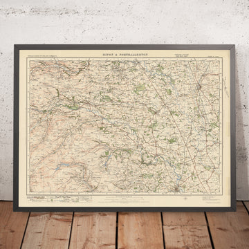 Mapa antiguo de Ordnance Survey, Hoja 21 - Ripon & Northallerton, 1925: Leyburn, Masham, Bedale, Bolton Castle, Nidderdale AONB
