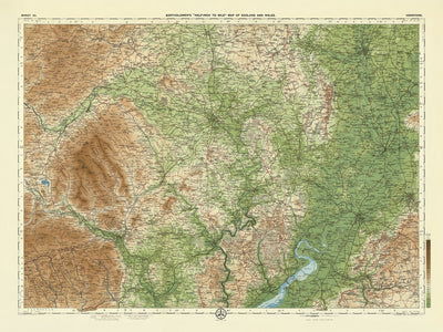 Ancienne carte OS de Hereford, Herefordshire par Bartholomew, 1901 : Hereford, rivière Wye, Montagnes Noires, forêt de Dean, collines de Malvern, digue d'Offa