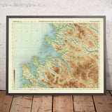 Alte OS-Karte von Gair Loch & Loch Inver, Schottische Highlands von Bartholomew, 1901: Ullapool, Loch Maree, Suilven, An Teallach, Ardvreck Castle, River Ewe 