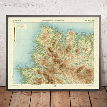 Mappa OS antica di Cape Wrath e Tongue, Sutherland di Bartholomew, 1901: Ben Hope, Loch Eriboll, Kyle di Durness, Ben Loyal 