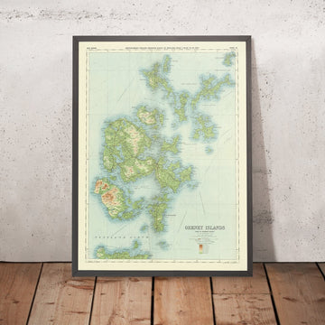 Old OS Map of Orkney Islands by Bartholomew, 1901: Kirkwall, Stromness, Scapa Flow, Hoy, Pentland Firth, Mainland