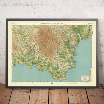 Alte OS-Karte von Süddevon von Bartholomew, 1901: Exeter, Torquay, Dartmoor, Exe-Mündung, Start Point, Torbay 