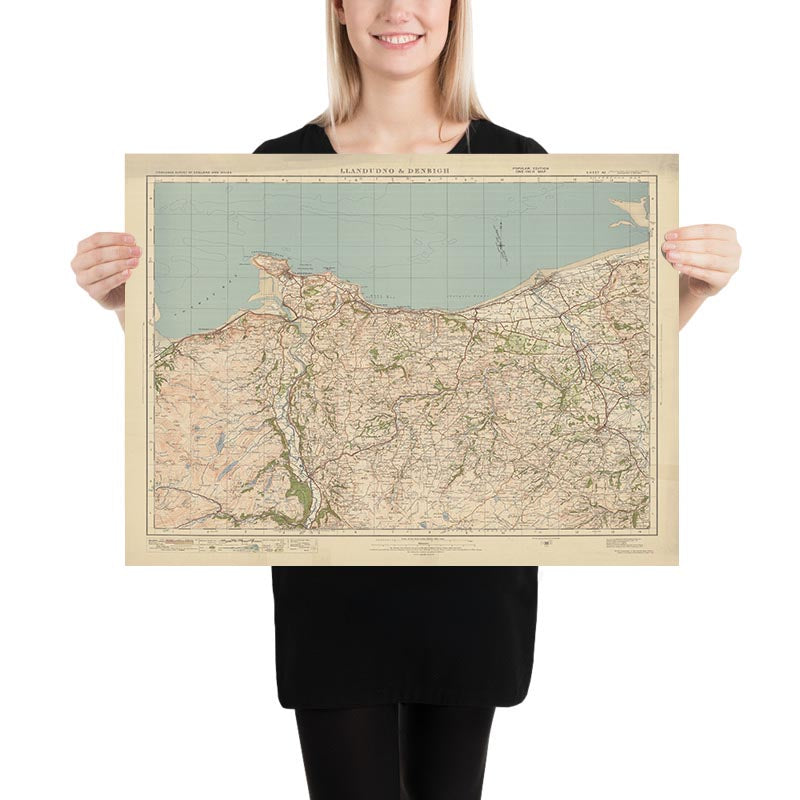 Old Ordnance Survey Map, Blatt 42 – Llandudno & Denbigh, 1925: Colwyn Bay, Llanwrst, Rhyl, Conwy, Gwydir Forest Park