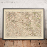 Mapa de Old Ordnance Survey, hoja 45 - Buxton & Matlock, 1925: Parque Nacional Leek, Chesterfield, Bakewell, Chapel-en-le-Frith y Peak District
