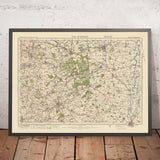 Carte Old Ordnance Survey, feuille 46 - Les Dukeries, 1925 : Mansfield, Worksop, Sutton-in-Ashfield, Newark-on-Trent, Retford