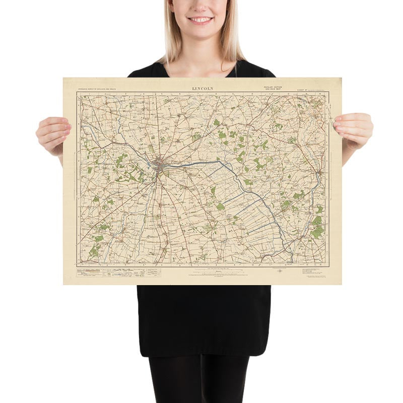 Old Ordnance Survey Map, Sheet 47 - Lincoln, 1925: Horncastle, Woodhall Spa, Wragby, North Hykeham, Metheringham