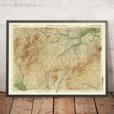 Alte OS-Karte von Dumfriesshire & Roxburghshire von Bartholomew, 1901: Dumfries, Hawick, Fluss Clyde, Tweed, schottische Grenze 