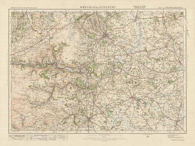 Old Ordnance Survey Map, Blatt 51 – Wrexham & Oswestry, 1925: LLangolen, Wem, Ellesmere, Malpas