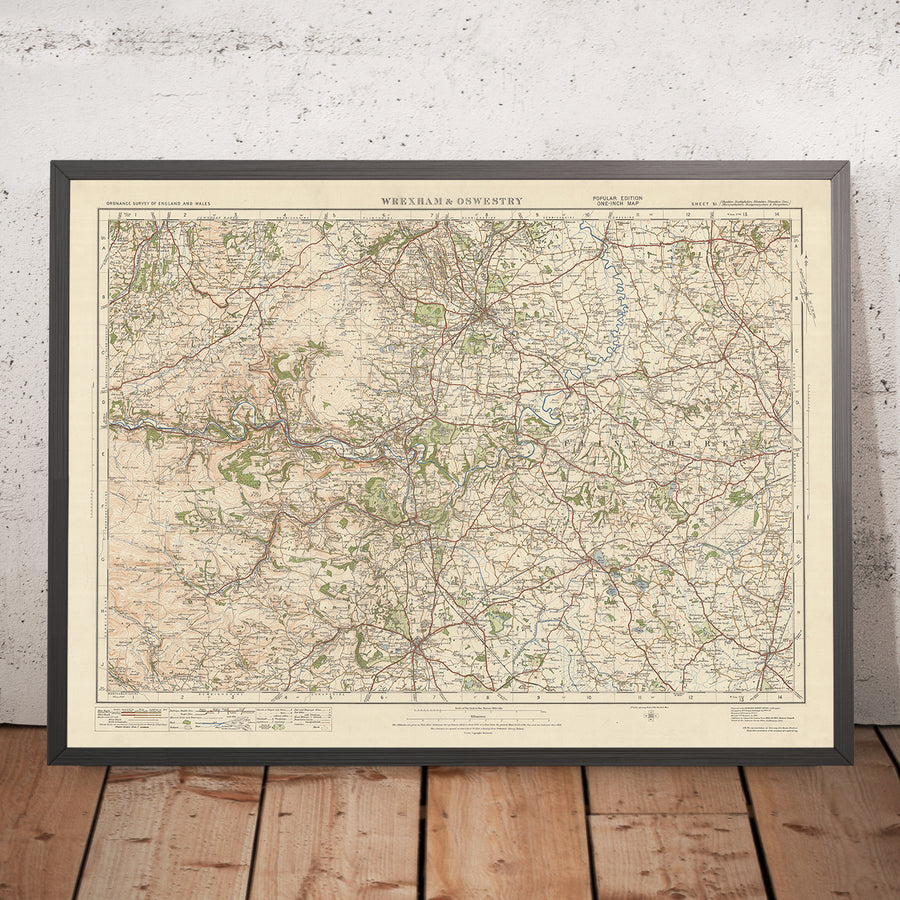 Old Ordnance Survey Map, Sheet 51 - Wrexham & Oswestry, 1925: LLangolen, Wem, Ellesmere, Malpas