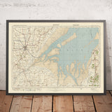 Mapa de Old Ordnance Survey, hoja 56 - Boston, 1925: Hunstanton, Heacham, Dersingham, Old Leake, Wrangle
