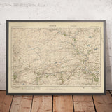 Alte Ordnance Survey-Karte, Blatt 6 - Hexham, 1919-1926: Corbridge, Haltwhistle, Bardon Mill, mit Hadrianswall und Vindolanda 