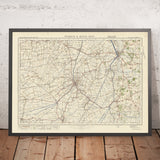 Alte Ordnance Survey-Karte, Blatt 65 - Wisbech & Kings Lynn, 1925: Downham Market, Long Sutton, Holbeach, Outwell, Fluss Great Ouse 