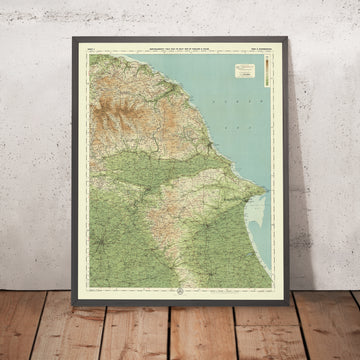 Vecchia mappa OS di York e Scarborough, Yorkshire di Bartholomew, 1901: N. York Moors, Castello Howard, Whitby, Pickering, Ouse 