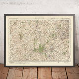 Mapa de Old Ordnance Survey, hoja 71 - Kidderminster, 1925: Dudley, Stourbridge, Stourport-on-Severn, Bridgnorth, Reserva Natural Nacional Wyre Forest