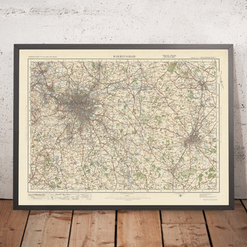 Alte Ordnance Survey-Karte, Blatt 72 - Birmingham, 1925: Coventry, Nuneaton, Solihull, Kenilworth, West Bromwich 