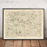 Mapa de Old Ordnance Survey, hoja 76 - Thetford, 1925: Brandon, Mildenhall, Diss, Lakenheath, East Harling