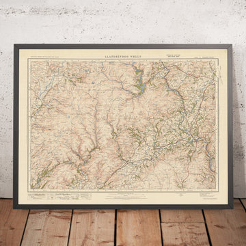 Alter Ordnance Survey Karte, Blatt 79 - Llandrindod Wells, 1925: Builth Wells, Rhayader, Llanwrtyd Wells, Tregaron, Elan-Tal 