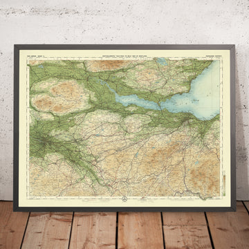 Mappa OS antica di Edimburgo, Midlothian di Bartholomew, 1901: Colline di Pentland, Arthur&