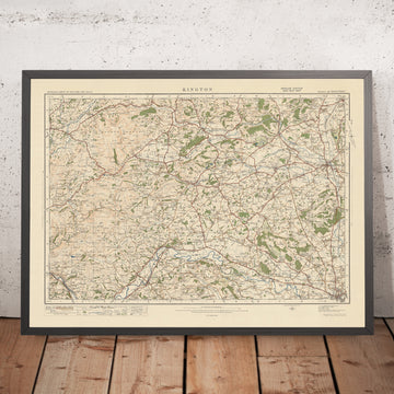 Carte Old Ordnance Survey, feuille 80 - Kington, 1925 : Leominster, Hereford, Presteigne, Hay-on-Wye, New Radnor