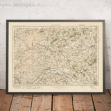 Carte Old Ordnance Survey, feuille 80 - Kington, 1925 : Leominster, Hereford, Presteigne, Hay-on-Wye, New Radnor
