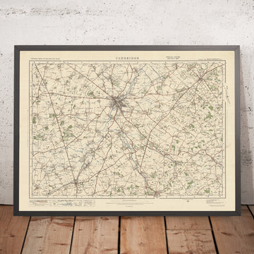 Alte Ordnance Survey Karte, Blatt 85 - Cambridge, 1925: Royston, Saffron Walden, Newmarket, Haverhill, Cambourne 