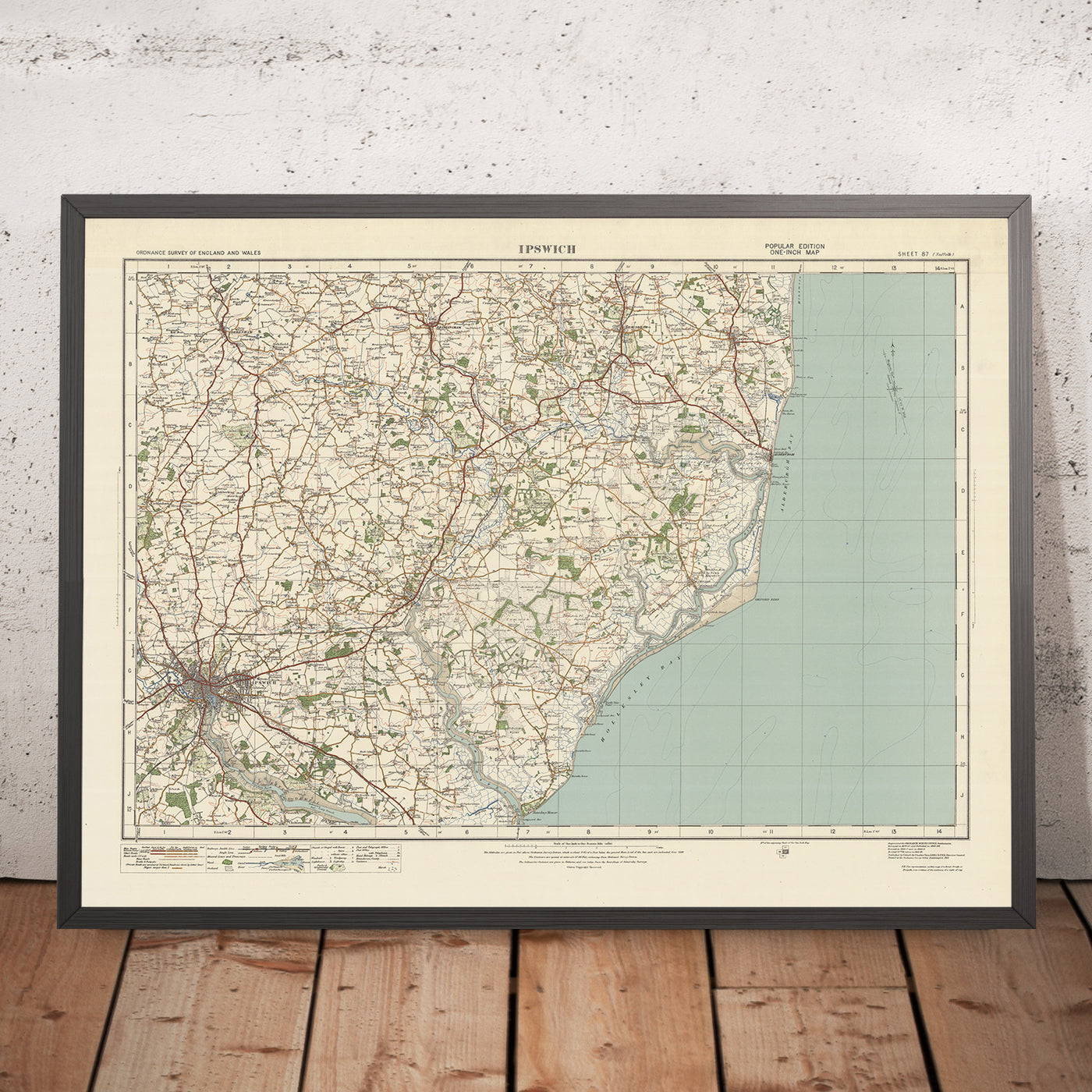 Old Ordnance Survey Map, Blatt 87 – Ipswich, 1925: Saxmundham, Aldeburgh, Leiston, Woodbridge, Suffolk Coast & Heaths AONB