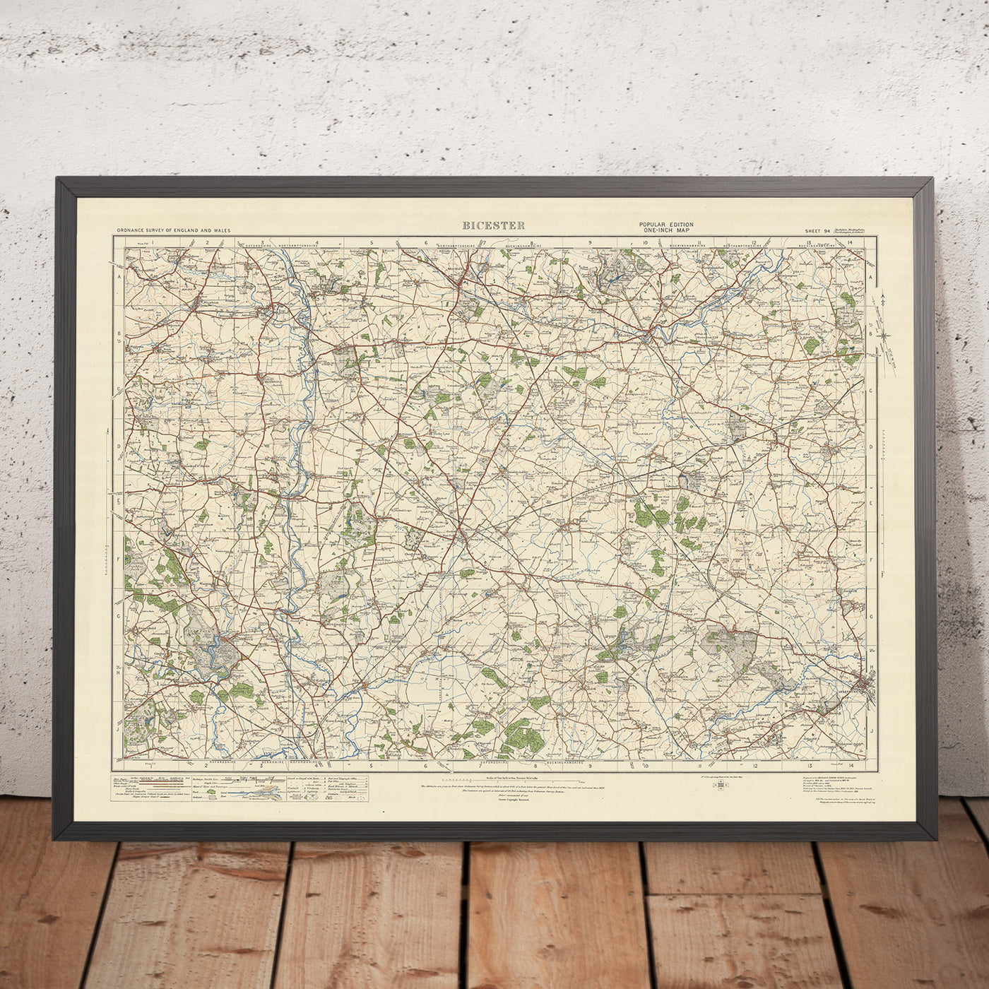 Old Ordnance Survey Map, Sheet 94 - Bicester, 1925: Buckingham, Brackley, Aylesbury, Kidlington, Woodstock