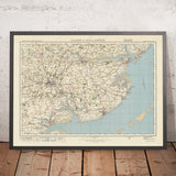 Alte topografische Karte, Blatt 98 - Clacton-on-Sea & Harwich, 1925: Colchester, Walton-on-the-Naze, Felixstowe, Dedham Vale AONB 