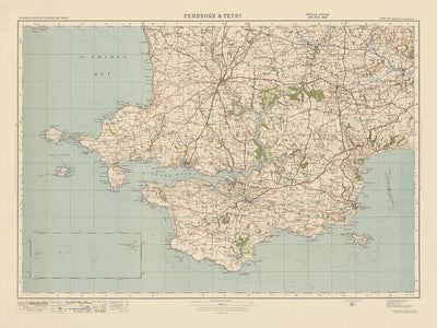 Old Ordnance Survey Map, Blatt 99 – Pembroke & Tenby, 1925: Neyland, Milford Haven, Haverfordwest, Narberth, Pembrokshire Coast National Park