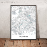Moderne Stadtkarte von Tallaght, Irland: Tallaght Stadion, Der Platz, Tallaght Krankenhaus, M50 Autobahn, N81 Nationalstraße 