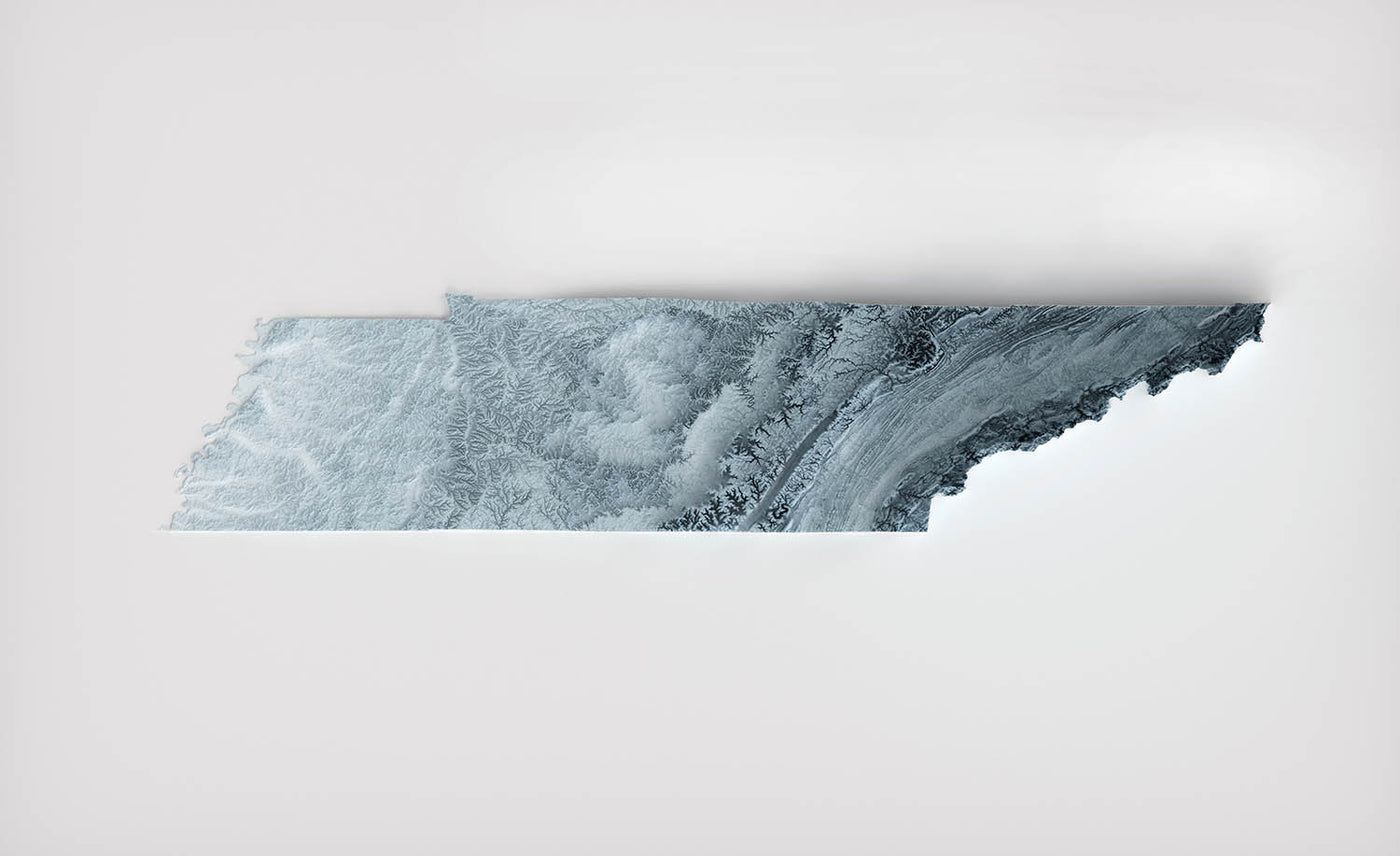 Tennessee Topographic 3D Relief Map