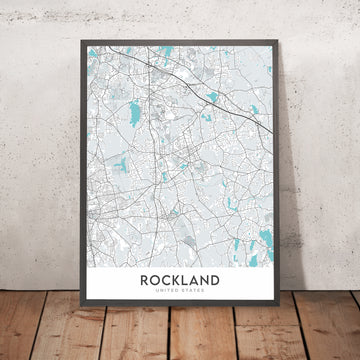 Modern City Map of Rockland, MA: Hanover, Union Street, Summer Street, Liberty Street, Reed Street