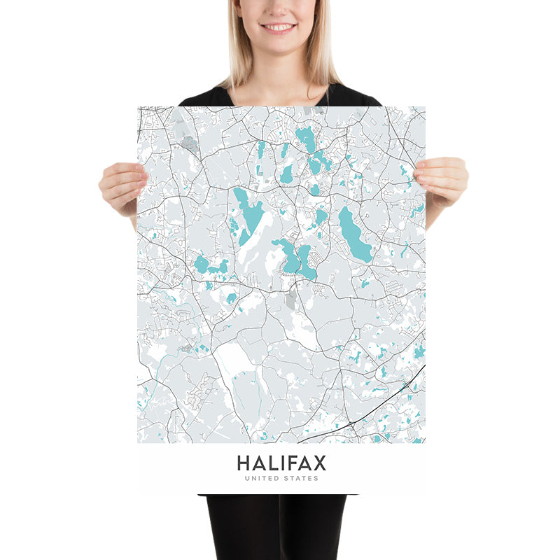 Mapa moderno de la ciudad de Halifax, MA: sitio histórico nacional de la ciudadela de Halifax, parque Point Pleasant, Peggy's Cove, reloj del casco antiguo, casa provincial