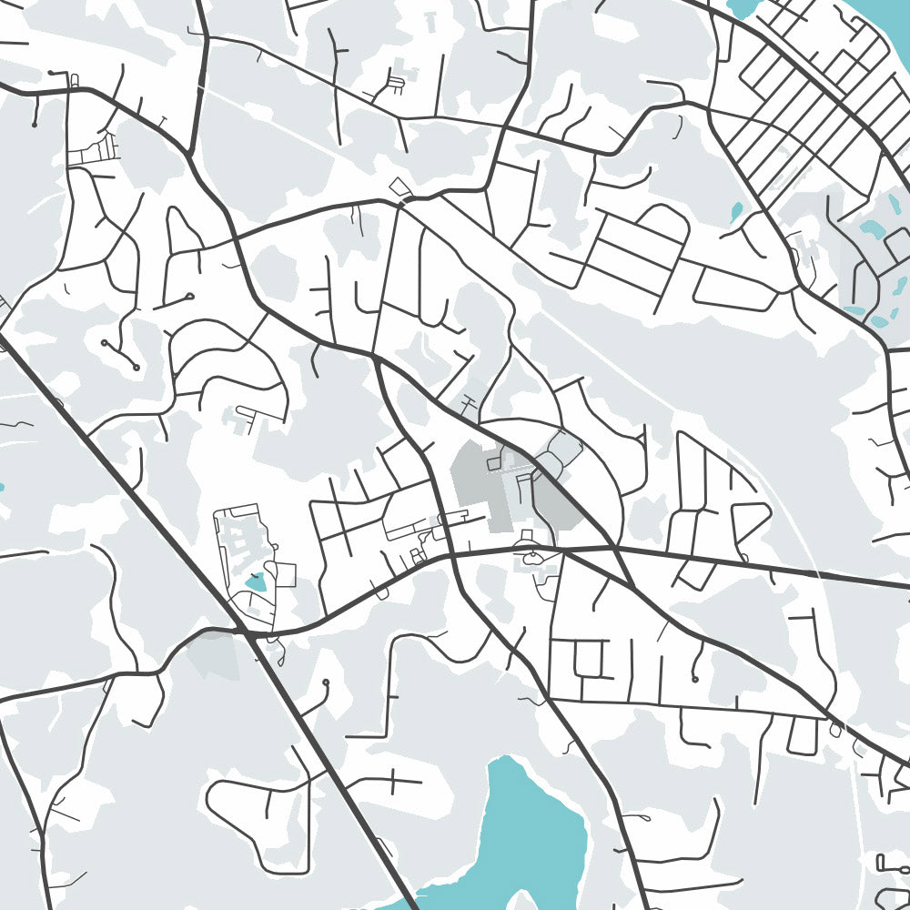 Mapa moderno de la ciudad de Scituate, MA: puerto de Scituate, tercer acantilado, playa de Egipto, torre Lawson, primera iglesia parroquial