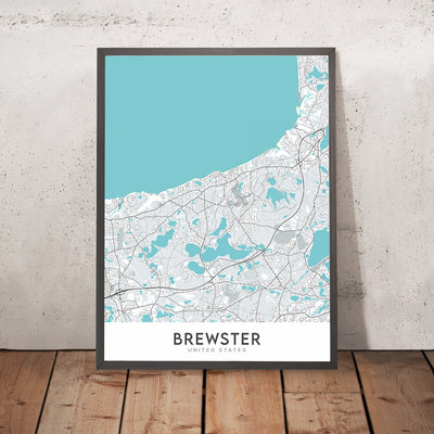Moderner Stadtplan von Brewster, MA: Cape Cod National Seashore, Nickerson State Park, Route 6A, Route 28, Scargo Lake