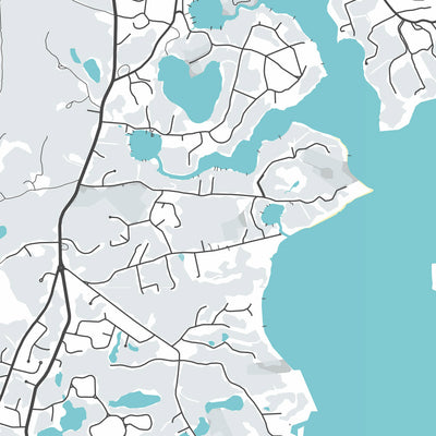 Moderner Stadtplan von Orleans, MA: Nauset Beach, Skaket Beach, Rock Harbor, Pleasant Bay, Cape Cod National Seashore