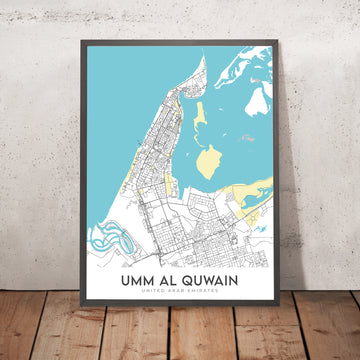 Mappa della città moderna di Umm Al Quwain, UAE: Forte, Museo, Corniche, Sheikh Mohammed Bin Zayed Road, Emirates Road 