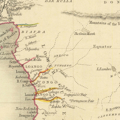 Alte Weltkarte von Afrika von Tallis & Rapkin, 1851: Detaillierte politische und physische, dekorative Vignetten, Weltkarte