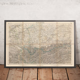 Vecchia mappa delle Alpi orientali di Mayr, 1874: Zurigo, Monaco, Innsbruck, Lago di Costanza 