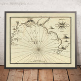 Old Gulf of Salerno Nautical Chart by Heather, 1802: Amalfi, Soundings