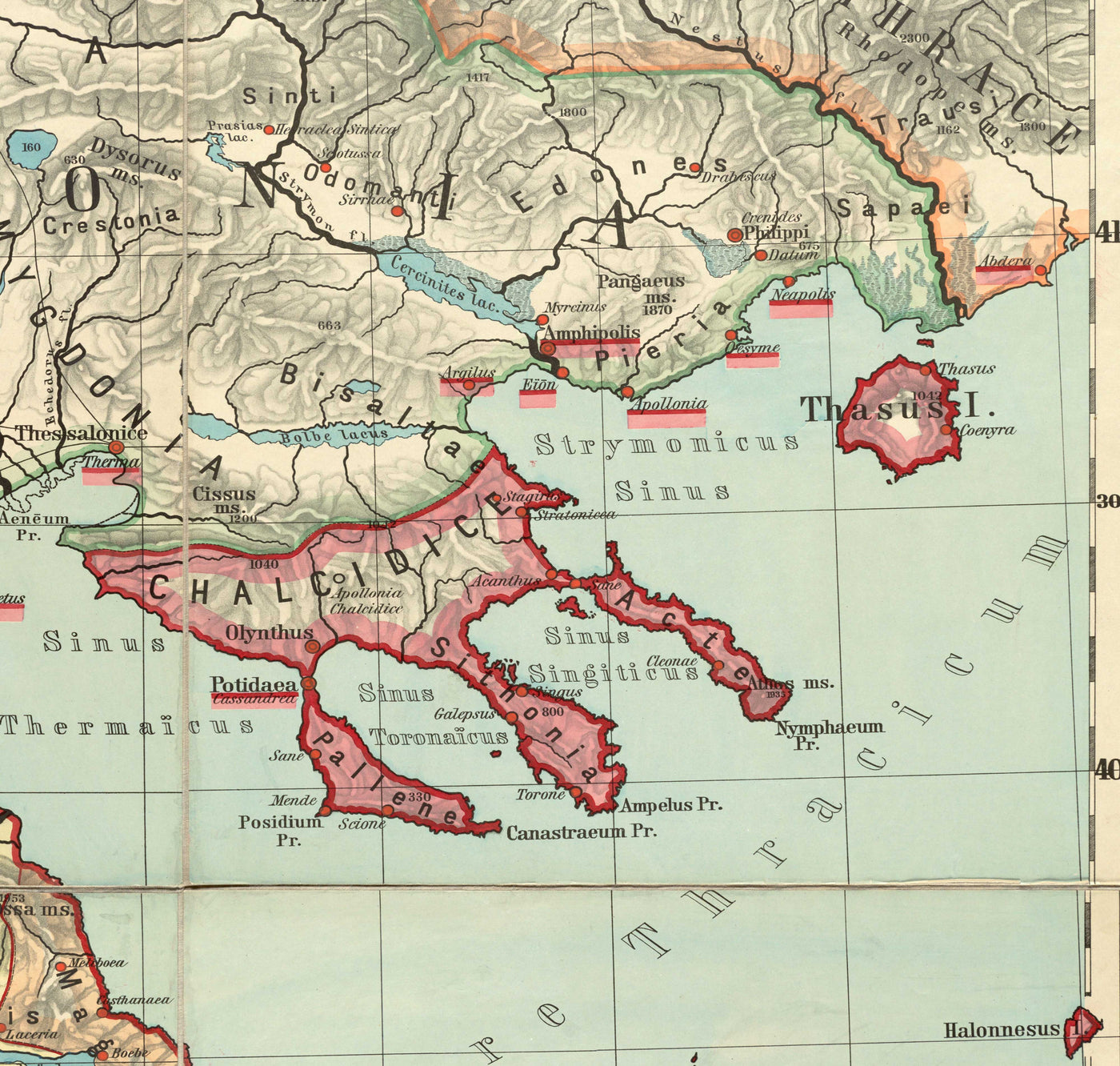 Ancienne carte de la Grèce antique par Van Kampen en 1889 - Athènes, Corfou, Zakynthos, Megara, Sparte