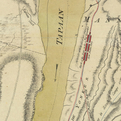 Ancienne carte militaire de la bataille de White Plains par Faden, 1777 : New York, Fort Washington, Fort Lee, Chatterton Hill, itinéraires de retraite