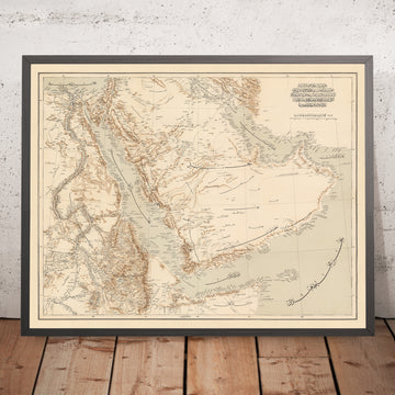 Ancienne carte arabe de la péninsule arabique par l&