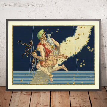 Antica Mappa Stellare di Auriga di Johann Bayer, 1603 - Carta delle Costellazioni Celesti 