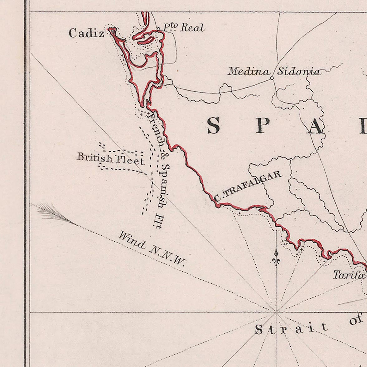 Battle of Trafalgar: The British Fleet breaking the French and Spanish line by AK Johnston, 1852