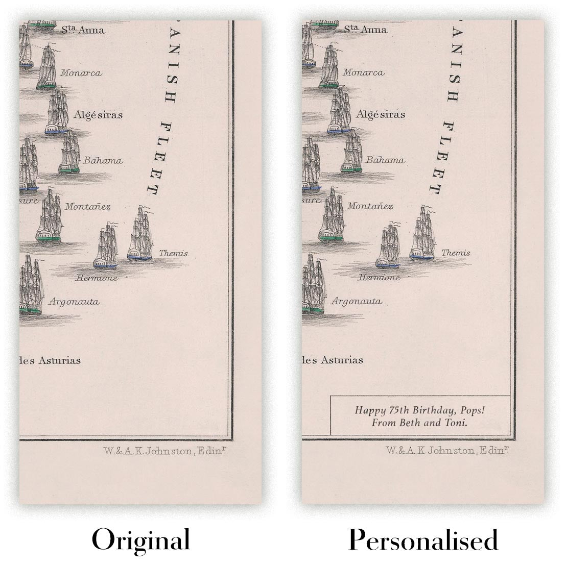 Image showing the difference between an Original map and a Personalised map