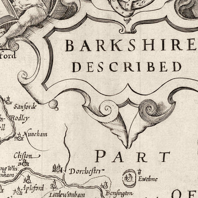 Mapa antiguo de Berkshire de Samuel Lewis, 1844: Reading, Windsor, Newbury, Abingdon y Henley-on-Thames